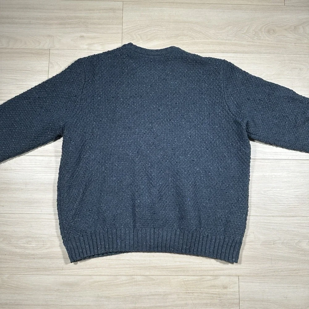 Eddie Bauer Navy Blue Cable Knit Crewneck Pullover Sweater Cotton Heavy Men's XL